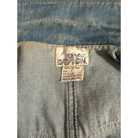 Vintage L’Avion Denim Belted Blazer Jacket Rolled Sleeves Aviator Western Small - Picture 9 of 12